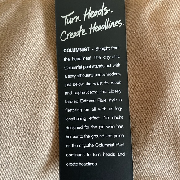 Express Columnist  Extreme flare tan pants 12/L - Picture 11 of 11